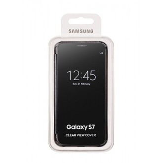 Оригинален калъф за Samsung G930 S7 Clear View Cover (ef-zg930cbe) черен